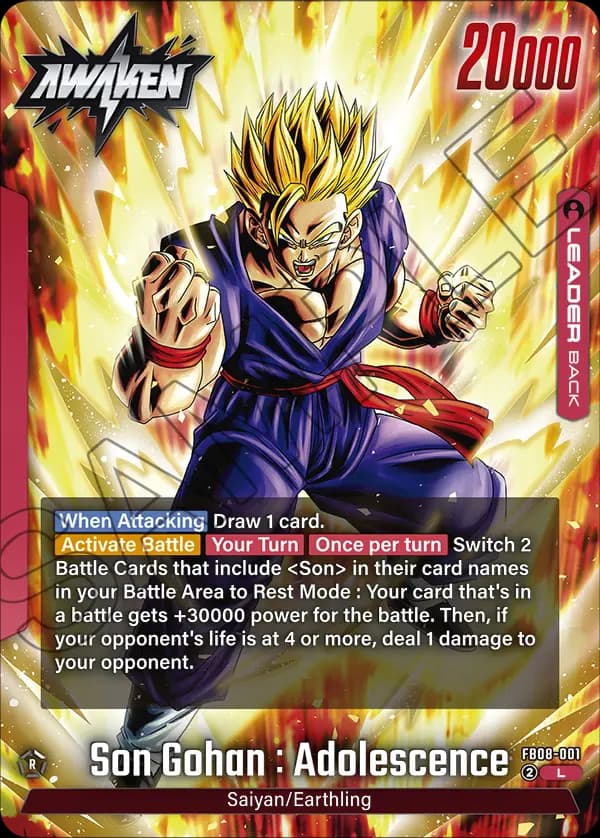 Son Gohan : Adolescence — L, FB08 — Back