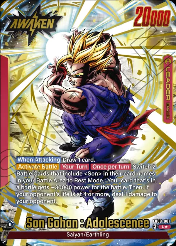 Son Gohan : Adolescence — L*, FB08 — Back