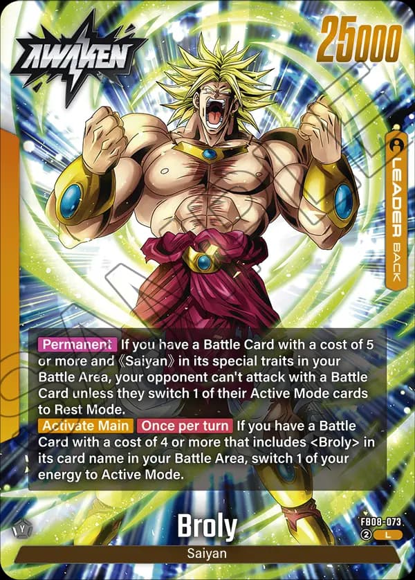 Broly — L, FB08 — Back